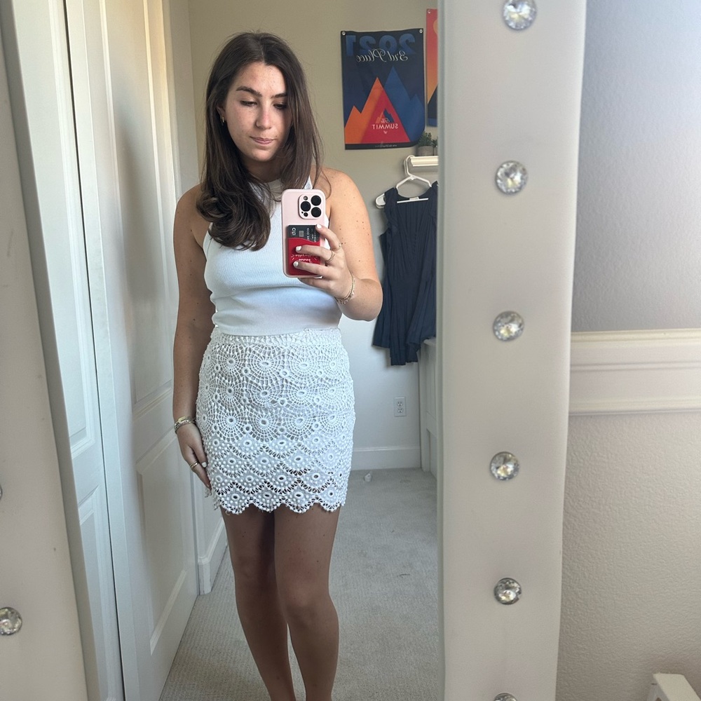 LoveShackFancy Eyelet Embroidered Mini Skirt!